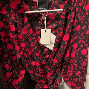 C/Meo Collective Red & Black Top